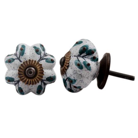 White Green Leaf Melon Knob